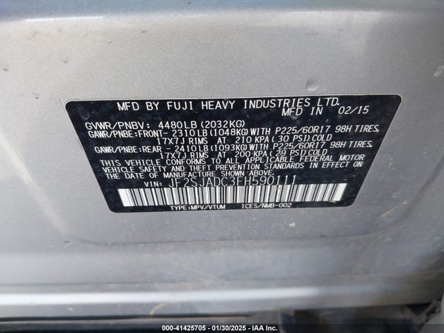 JF2SJADC3FH590111 Subaru Forester 2.5i Premium