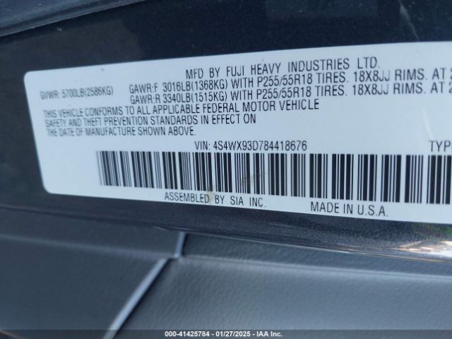 2008 SUBARU TRIBECA 4S4WX93D784418676 Photo 8
