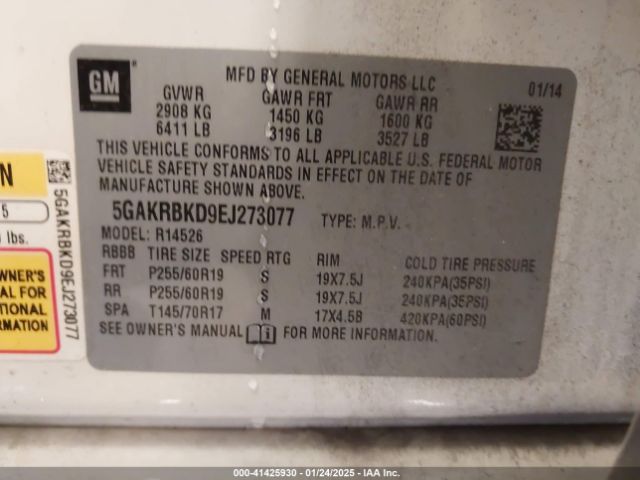 5GAKRBKD9EJ273077 Buick Enclave Leather