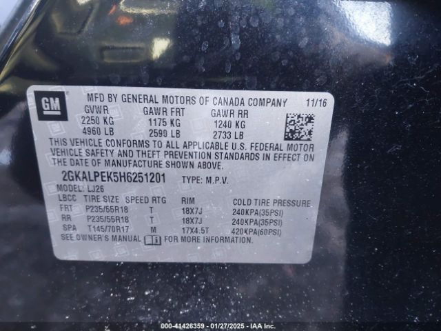 2GKALPEK5H6251201 GMC Terrain Slt