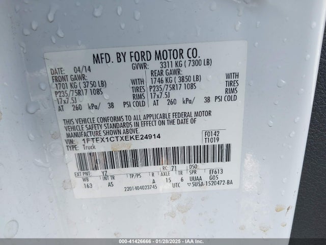 Ford F-150 Xl 2014 1FTFX1CTXEKE24914 Image 9
