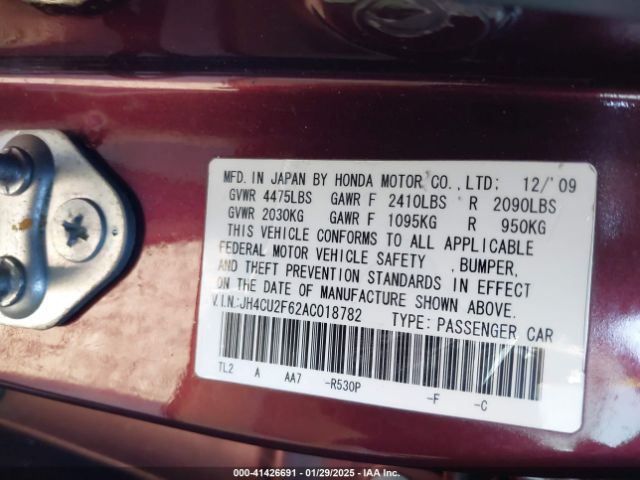2010 ACURA TSX JH4CU2F62AC018782 Photo 8