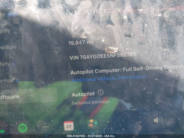 7SAYGDEE5NF562725 Tesla Model Y Long Range Dual Motor All-wheel Drive