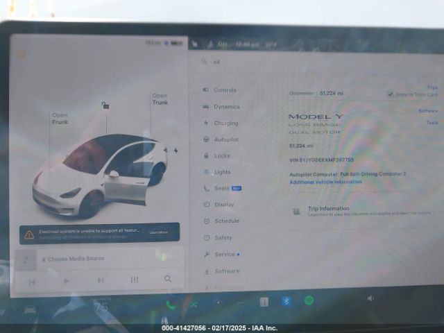 5YJYGDEEXMF262755 Tesla Model Y Long Range Dual Motor All-wheel Drive