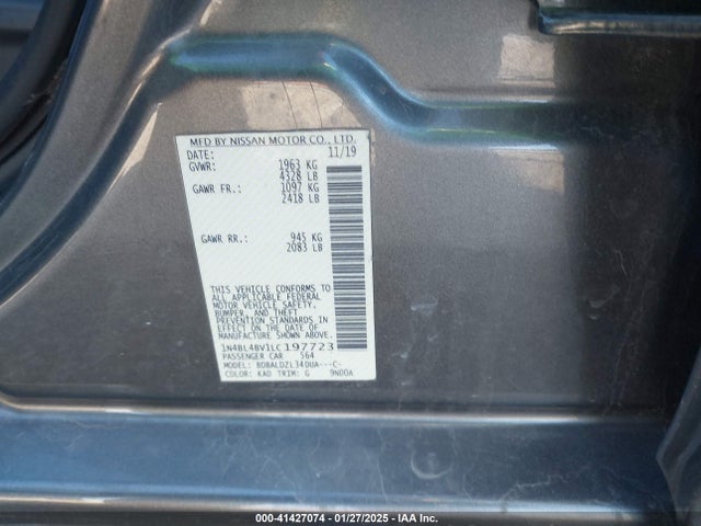1N4BL4BV1LC197723 Nissan Altima S Fwd