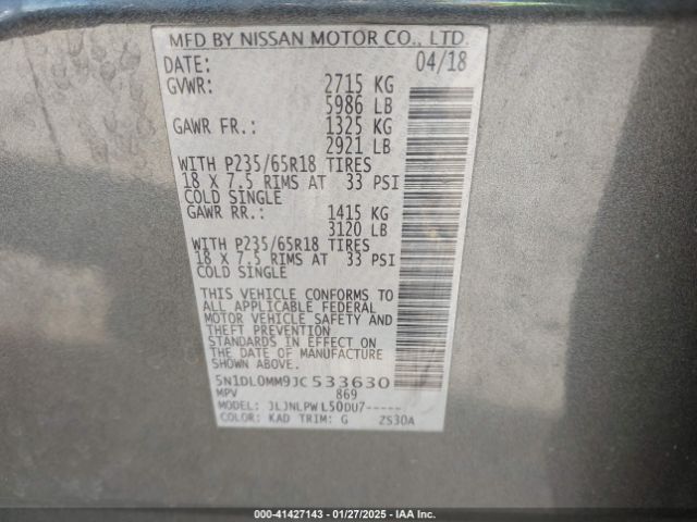5N1DL0MM9JC533630 Infiniti QX60