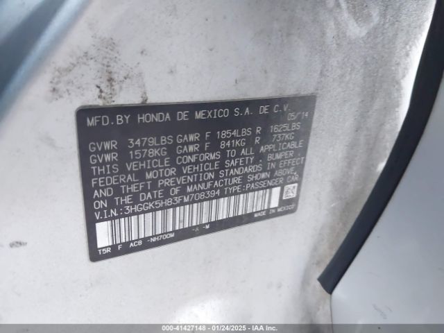 3HGGK5H83FM708394 Honda Fit Ex/ex-l