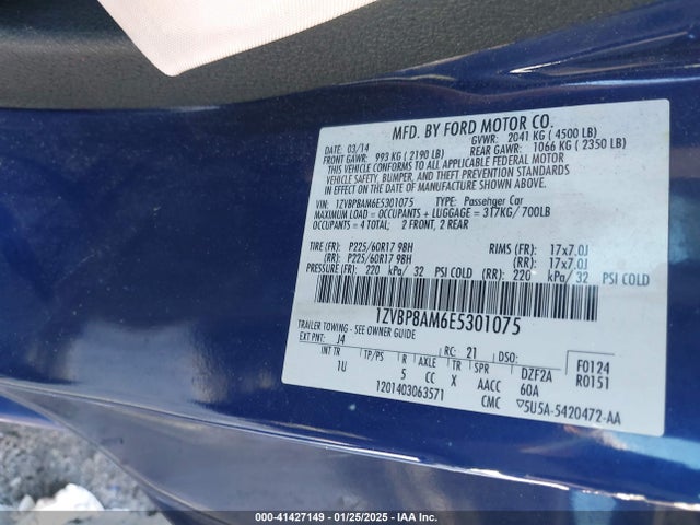 Ford Mustang V6 2014 1ZVBP8AM6E5301075 Image 9