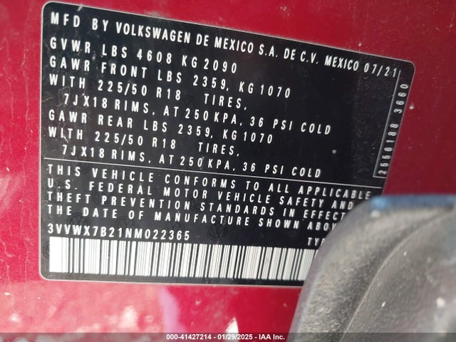 3VVWX7B21NM022365 Volkswagen Taos 1.5t Se