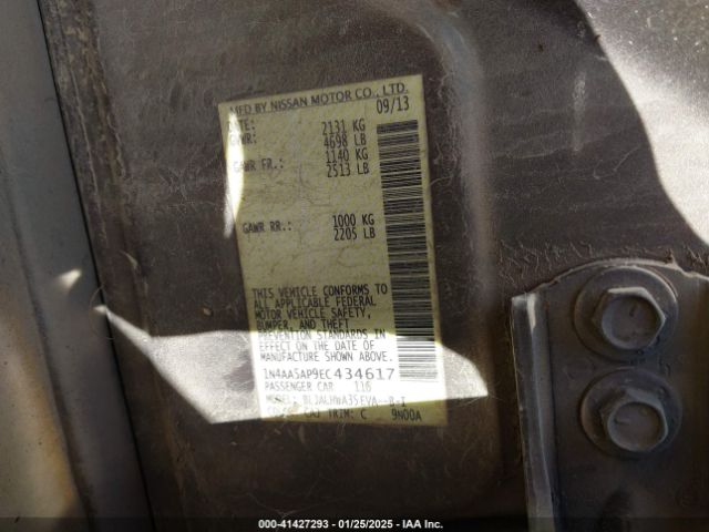 1N4AA5AP9EC434617 Nissan Maxima 3.5 Sv