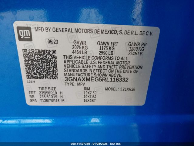 3GNAXMEG5RL116332 Chevrolet Equinox Fwd Rs