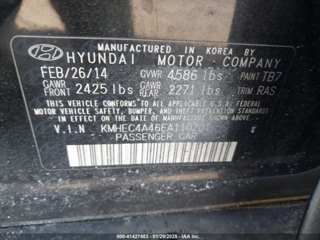KMHEC4A46EA110201 Hyundai SONATA HYBRID