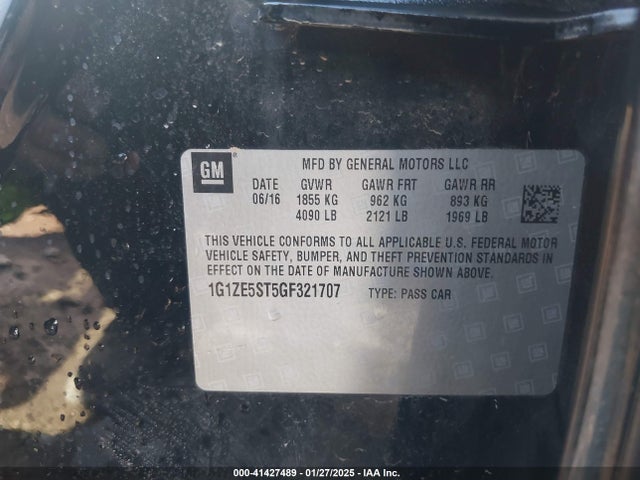 1G1ZE5ST5GF321707 Chevrolet MALIBU 1LT