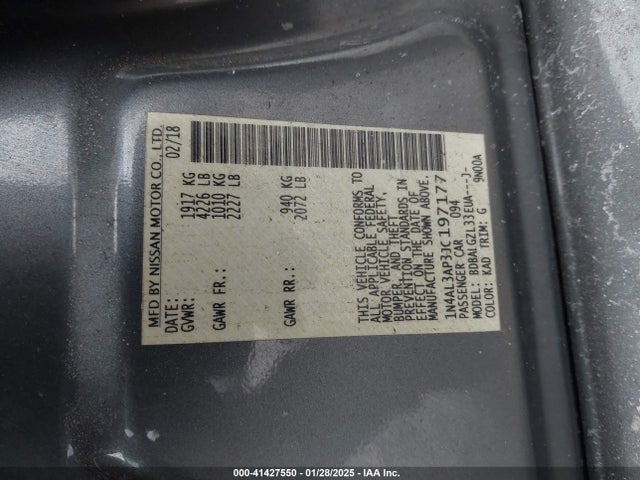 1N4AL3AP3JC197177 Nissan Altima 2.5 S