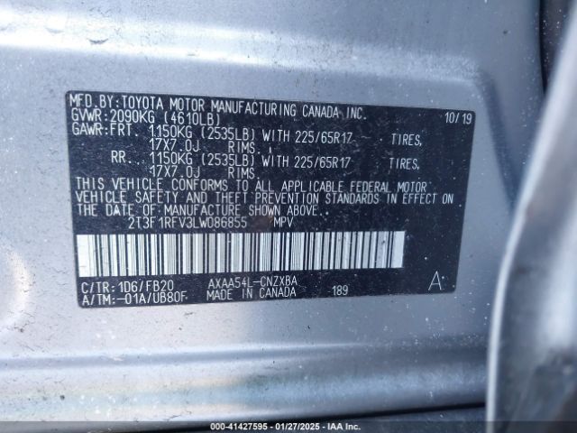 2T3F1RFV3LW086855 Toyota RAV4 LE
