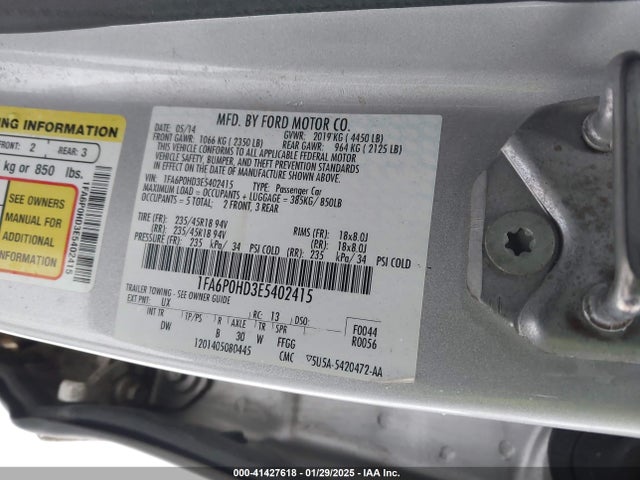 Ford FUSION SE 2014 1FA6P0HD3E5402415 Image 9
