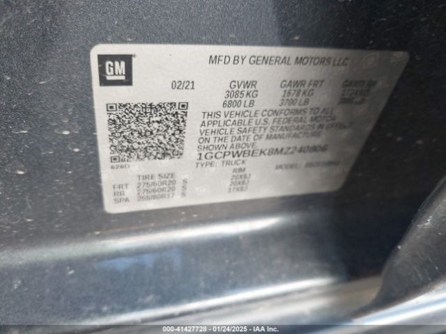 1GCPWBEK8MZ240806 Chevrolet Silverado 1500 2wd  Short Bed Custom