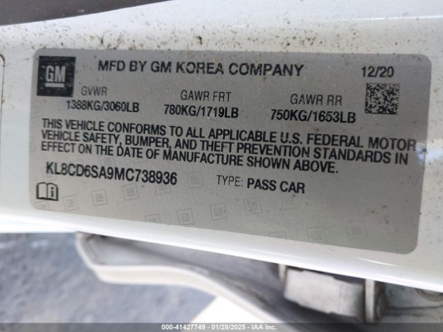 KL8CD6SA9MC738936 Chevrolet Spark Fwd 1lt Automatic