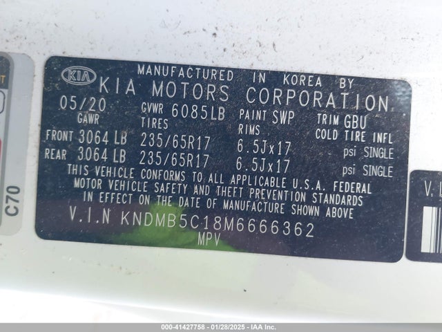 KNDMB5C18M6666362 KIA SEDONA LX
