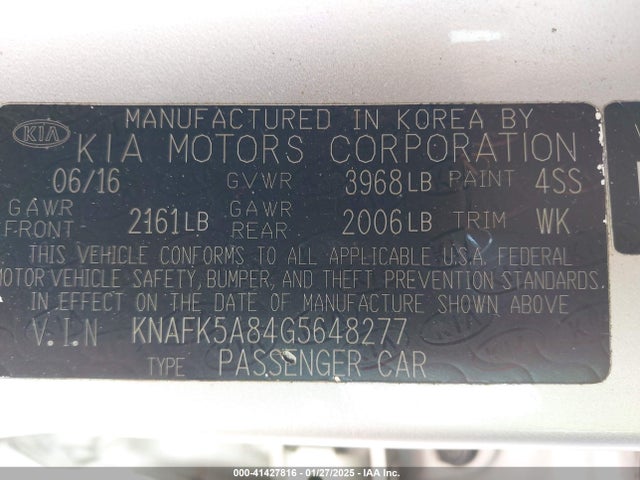 KIA Forte 5-door Lx 2016 KNAFK5A84G5648277 Image 9