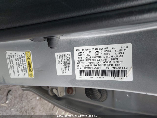 Honda Accord Ex-l 2014 1HGCR2F89EA253512 Image 9