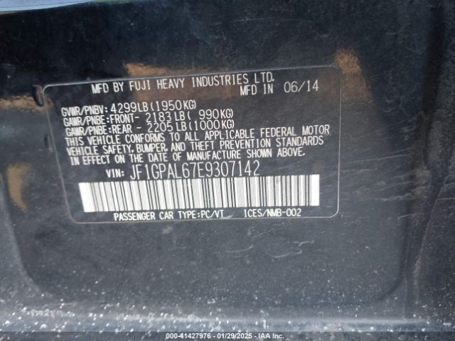 2014 SUBARU IMPREZA JF1GPAL67E9307142 Photo 8