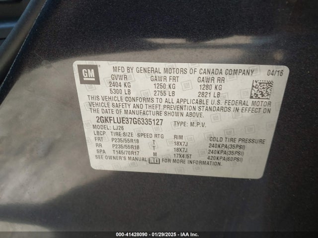 2GKFLUE37G6335127 GMC Terrain Slt