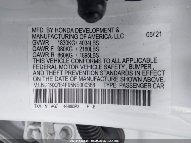 19XZE4F95NE000368 Honda Insight Touring