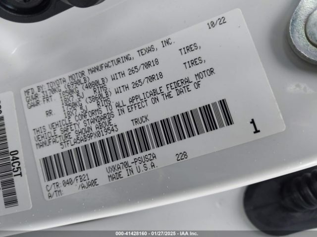 5TFLA5AB9PX019543 Toyota Tundra Sr5