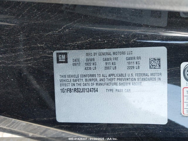 1G1FB1RS2J0124764 Chevrolet Camaro 1lt