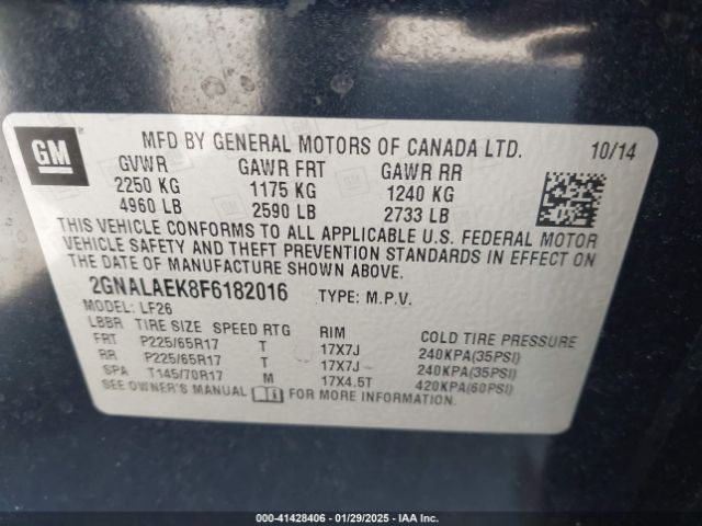 2GNALAEK8F6182016 Chevrolet EQUINOX LS