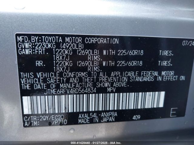 JTME6RFV4RD564834 Toyota Rav4 Hybrid Xse
