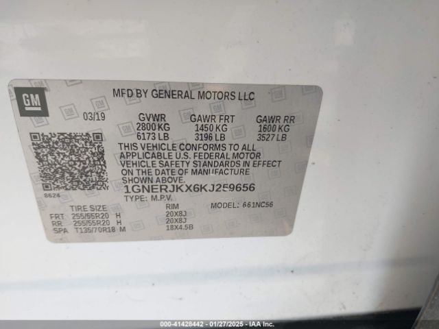 1GNERJKX6KJ259656 Chevrolet Traverse Rs