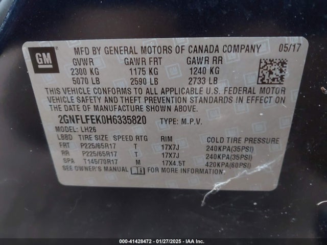 Chevrolet EQUINOX LT 2017 2GNFLFEK0H6335820 Image 9