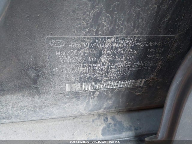 Hyundai SONATA SE 2015 5NPE24AF8FH210514 Image 9