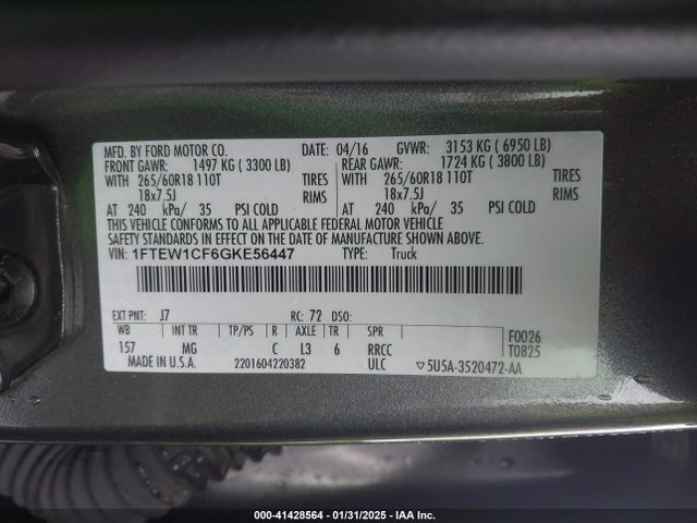 Ford F-150 Xlt 2016 1FTEW1CF6GKE56447 Image 9