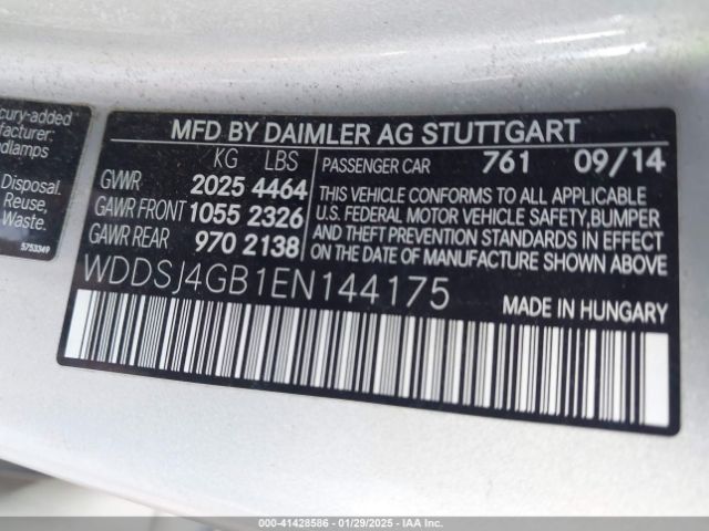 WDDSJ4GB1EN144175 Mercedes-Benz CLA 250 4MATIC