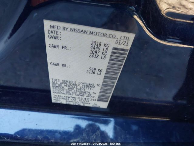 1N4BL4CW7MN354720 Nissan Altima Sr Intelligent Awd