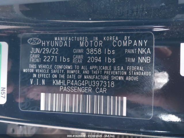 KMHLP4AG4PU397318 Hyundai Elantra Limited