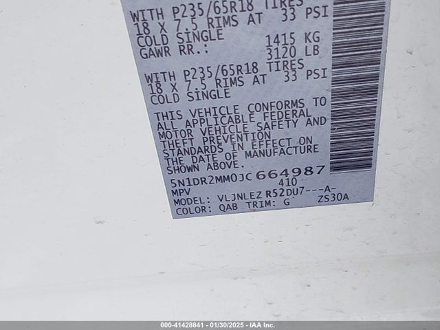 Nissan Pathfinder Sv 2018 5N1DR2MM0JC664987 Image 9