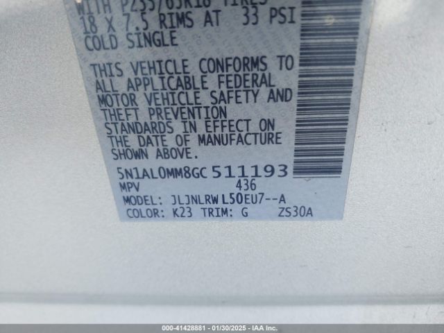 5N1AL0MM8GC511193 Infiniti QX60