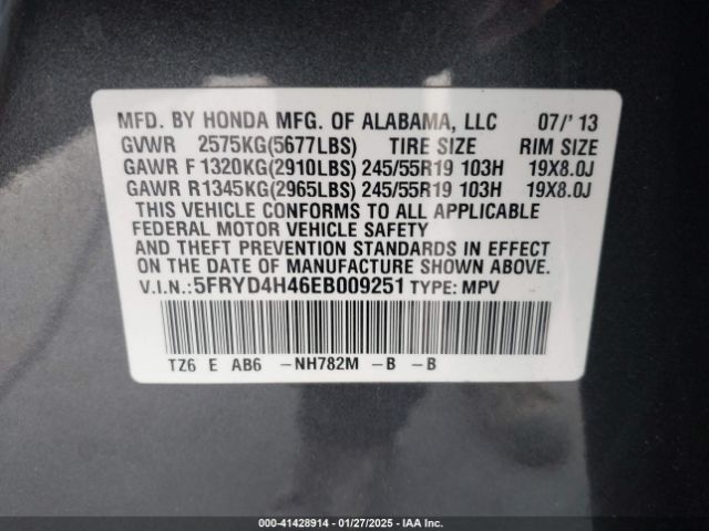 5FRYD4H46EB009251 Acura Mdx Technology Package