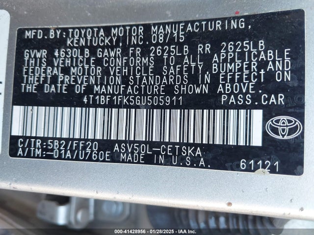 Toyota CAMRY SE 2016 4T1BF1FK5GU505911 Image 9
