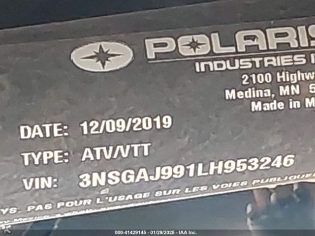 2020 POLARIS GENERAL 3NSGAJ991LH953246 Photo 8