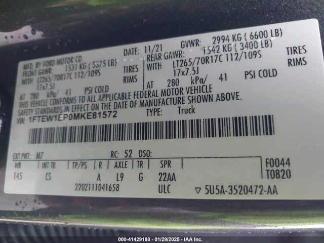 Ford F-150 Xl 2021 1FTEW1EP0MKE81572 Image 9
