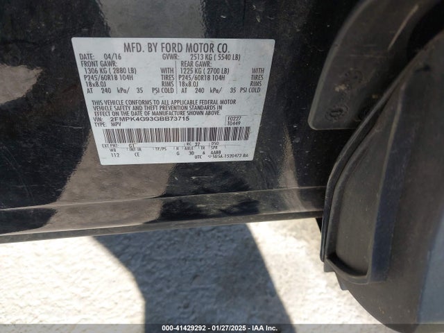 2FMPK4G93GBB73715 Ford EDGE SE