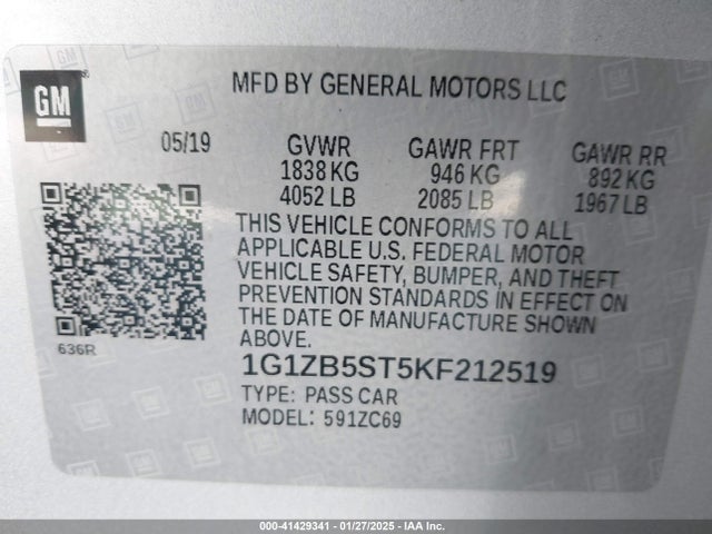 Chevrolet Malibu 1ls 2019 1G1ZB5ST5KF212519 Image 9