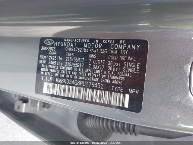 KM8K33AG8PU176452 Hyundai Kona Electric Sel