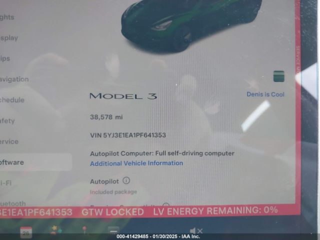 5YJ3E1EA1PF641353 Tesla Model 3 Rear-wheel Drive