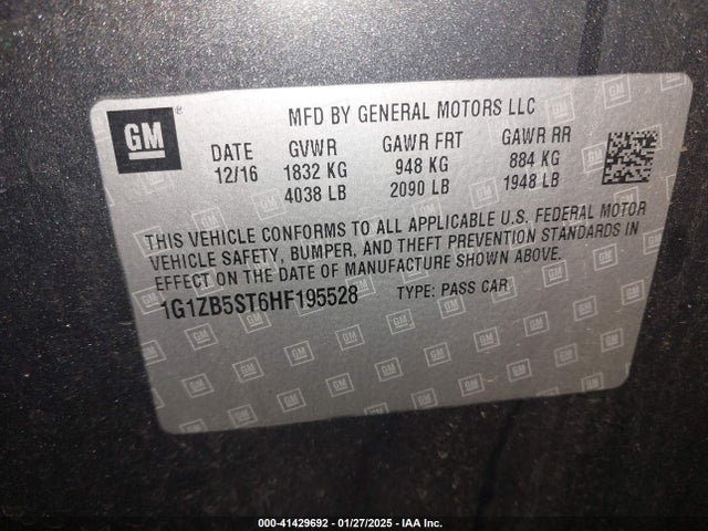 1G1ZB5ST6HF195528 Chevrolet MALIBU LS